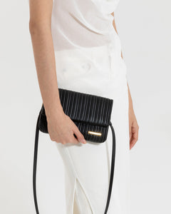 Mari Small Crossbody, Black Pleats Handbags dear-frances 