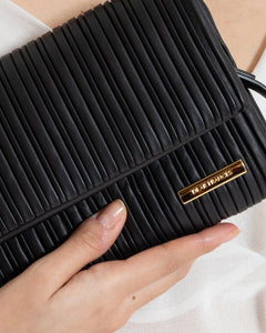 Mari Small Crossbody, Black Pleats Handbags dear-frances 